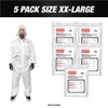LAUCO White Polyester Reusable Paint Coverall Spray Suit with Hood,