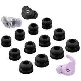 A-Focus Double Flange Ear Tips for Beats Solo Buds/Studio Buds+ / Fit Pro/Studio Buds Replacement Eartips Earbuds Compatible with Beats Fit Pro/Solo Buds/Studio Buds + Black L/M/S 6 Pairs