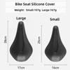 SUKOUSRAM Silicone Bike Seat Cover with Honeycomb Structure (Black, Large)