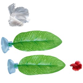 DODOAQUA 2 PCS Aqua Betta Fish Leaf Soft Bed Simulating The Natural Habitat for Betta Spawning Grounds Breeding Resting Bed Betta Bed. (2 PCS)
