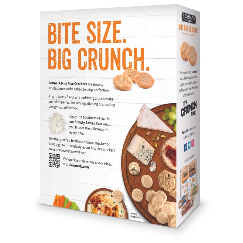 Sesmark Mini Rice Crackers Simply Salted - Gluten Free Rice