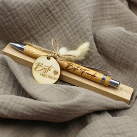 VmG-Store Wooden Ballpoint Pen Gift Idea for Mother's Day Mum Father's Day Birthday Dad Grandma and Grandpa Work Colleague Girlfriend Boyfriend (07 Best Friend)