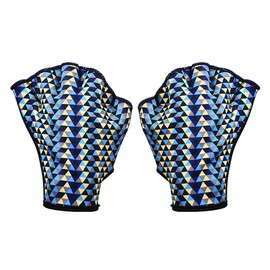 Webbed Swim Gloves for Men Women Adults Aqua Fitness Gloves Open Water Sports Training Paddles Beginners Exercise Web Surfing Gloves Snorkeling Swimming Gloves (Blue, L)