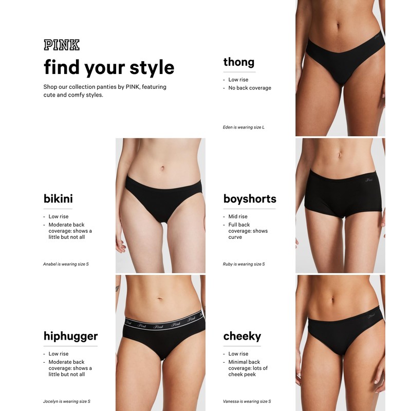 Victoria's Secret PINK Women's No Show Cheeky Underwear, Panties for