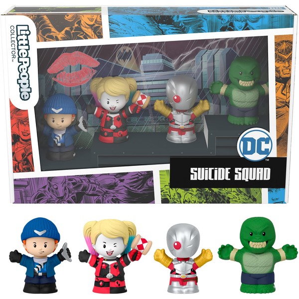 Little People Collector Suicide Squad Special Edition Figure Set in Display Gift Package for Adults & Fans, 4 Characters