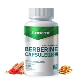 Berberine Supplement - Berberine 1500mg Per Serving,120 Capsules - Berberine HCI - Berberine Plus - Plus Pure True Ceylon Cinnamon, Berberine HCI Root Supplements Pills