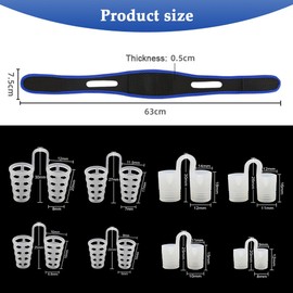 TTPSRY Anti Snoring Chin Strap Adjustable Devices Soft Aid for Snoring Reduction for Women and Men with 8 Snoring Nose Clips