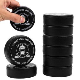 BOXOB 8pcs Ice Hockey Pucks, Soft Foam Ice Hockey Balls 3in Diameter 1in Thickness Lightweight Avoid Noise for Practice Training Indoor