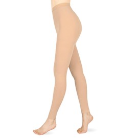 Wegitcs Compression Pantyhose for Women & Men, Footless 20-30 mmHg Medical Graduated Compression Stockings, Waist High Support Tights, Opaque Leggings for Varicose Veins,Edema,Post Surgery, Beige M