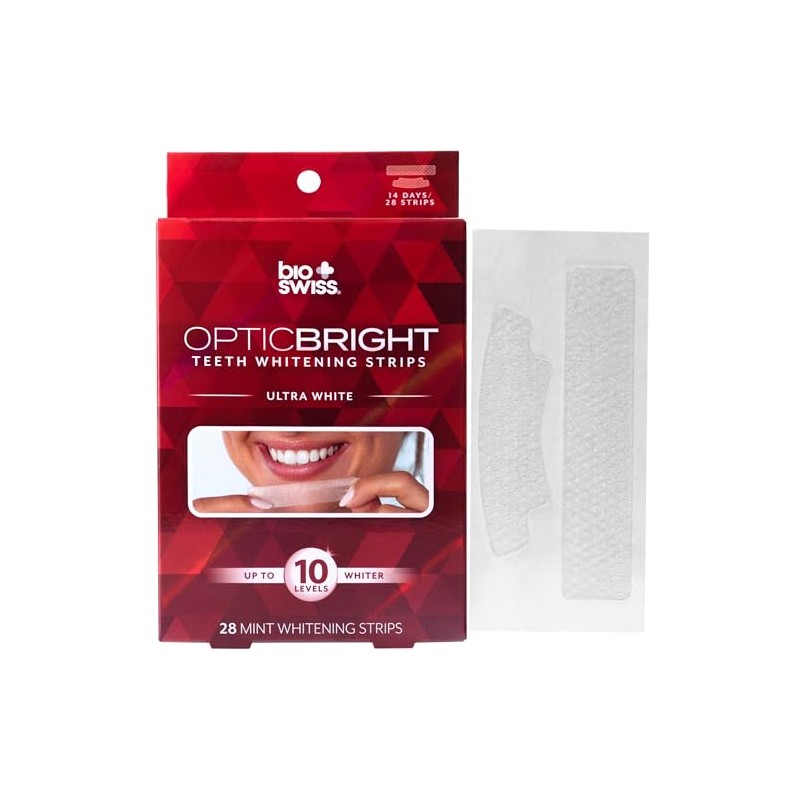 BioSwiss Tiras blanqueadoras de dientes, juego de tiras blanqueadoras de