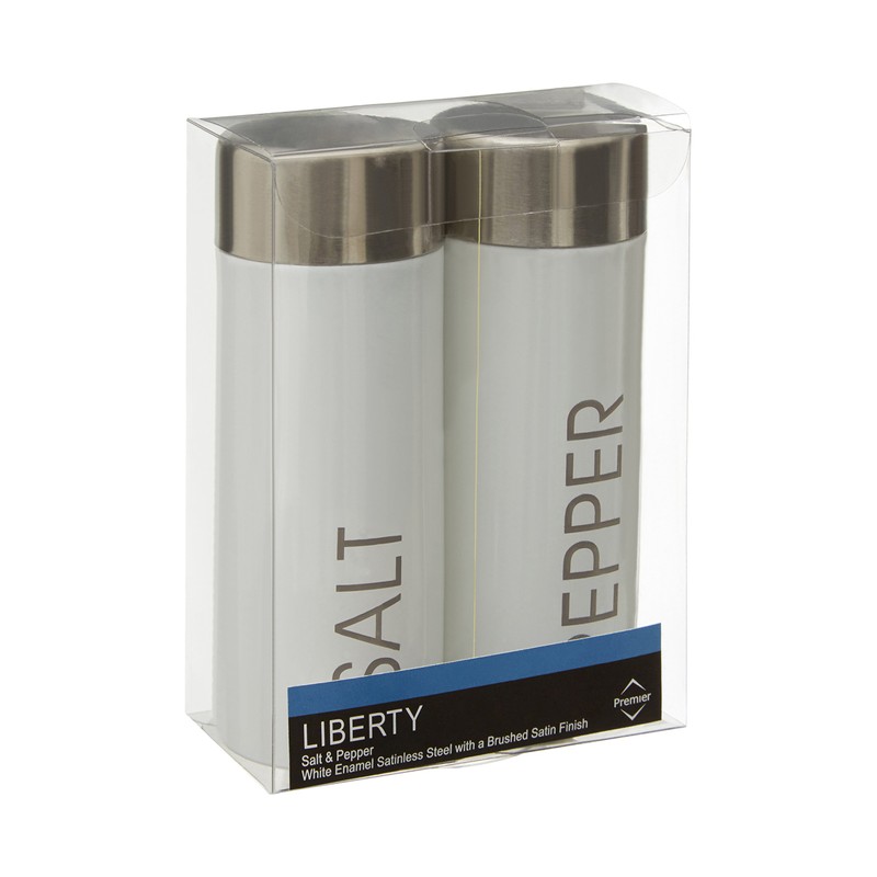 Premier Housewares Liberty Salt and Pepper Set - White