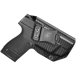 Amberide IWB & OWB KYDEX Holster Fit: Smith & Wesson M&P Shield M2.0 with Integrated CT Laser 9mm/.40 Pistol, Inside Outside Waistband Concealed Carry, Adjustable Cant & 'Posi-Click' Retention