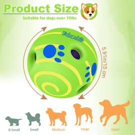 TAUCHGOE Ball for Dogs Interactive Dog Toys 5.9" Giggle Ball for Dogs Toy Balls for Dogs Squeaky Balls for Dogs Playing with Pets