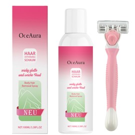 100ml Body Haarentfernung Schaum mit Rasierapparat, Effektive Haarentfernung Ohne Rasur Für Frauen Und Männer,Haarentfernungsschaum,Keine Hautirritationen,Ideal für Haarentfernun