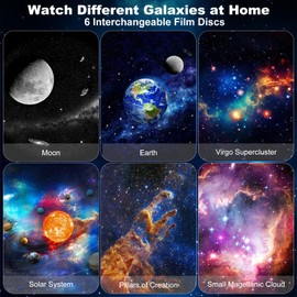 Galaxy Star Projector, Rechargeable HD Planetarium Projector with 2000mAh Battery, Wall-mounted Ceiling Projector, 360° Rotation Space Nebula Scenarios Room Lights for Bedroom Decor