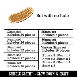 Dill Pickle Cucumber Mini Wood Shape Charms Jewelry DIY Craft - 25mm (7pcs) - No Hole