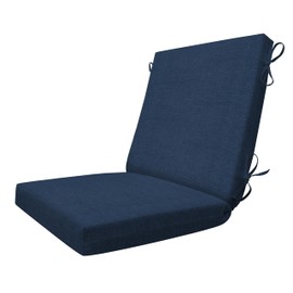 Honeycomb Essentials Outdoor Dining Chair Cushion, 20" x 41", Hampton Texture Navy Patio Cushion