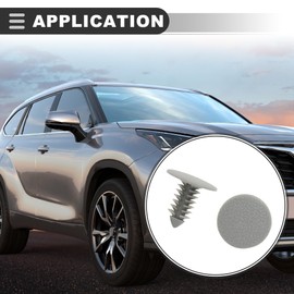 Motoforti Universal Car Bumper Clips, Car Rivets Retainers, 8mm, Plastic, Gray, 50 Pc