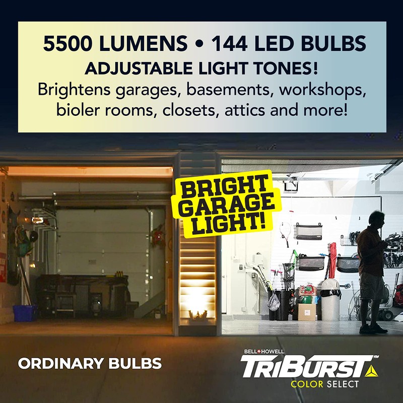 Bell+Howell Triburst Color Select LED Garage Light, 5500 Lumen 3000k/4500k/5500k