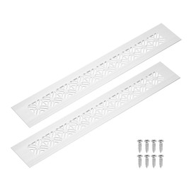 uxcell 2Pcs Aluminum Alloy Air Vents, 300 x 50mm / 11.8 x 2" Rectangle Louvered Ventilation Grille Cover with Mounting Screws for Door Cabinet Wardrobe, Silver