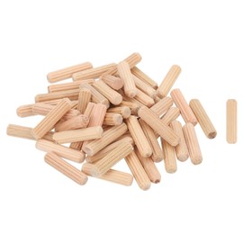 sourcing map 200Pcs 1/4" x 1" Wooden Dowel Pins, Wood Dowels Rods, Furniture Woodworking Grooved Fluted Pin, Wooden Dowels Fluted for Craft, DIY Projects