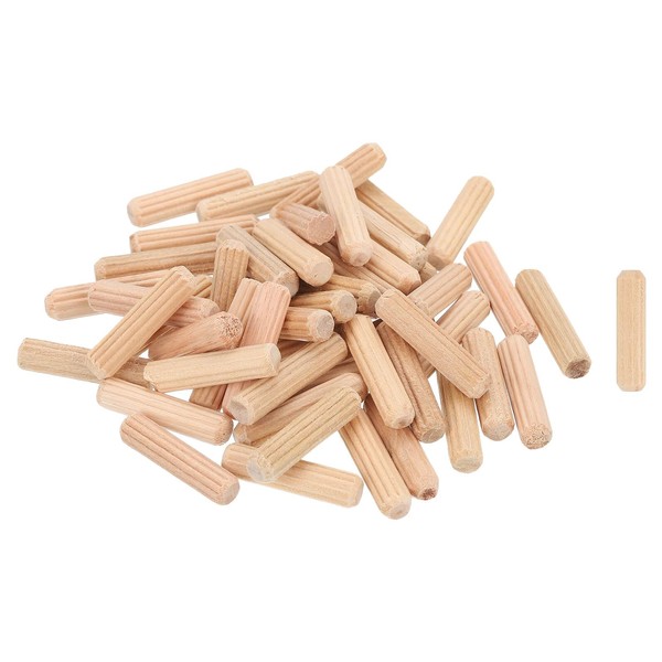 sourcing map 200Pcs 1/4" x 1" Wooden Dowel Pins, Wood