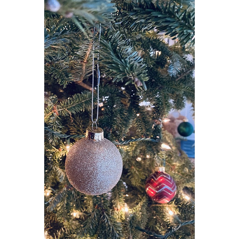 100 Pack Silver Metal Christmas Ornament Precut String Hangers with