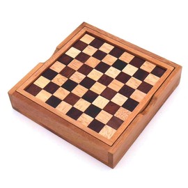 ROMBOL Chessboard Puzzle - Challenging, Variant Wooden Thinking Game with Practical Closure Band