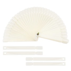 200 Pieces Nail Swatch Sticks Natural Nail Art Practice Tips Fan Shaped Polish Color Display Sticks Square Nail Swatches with Screw