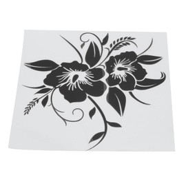 Car Sticker, Universal Flower Car Decal, Exterior Decoration Sticker for Motorcycle, Truck, SUV(Black)