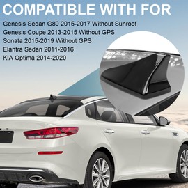 Tmipakioy - Cubierta de antena de aleta de tiburón para coche AM/FM, base aérea de techo compatible con accesorios Kia Optima Sonata Elantra Sedan 2014-2020, color negro