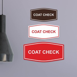 Signs ByLITA Fancy Coat Check Sign (Brushed Silver) - Large