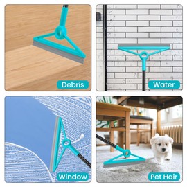 MAVRIZ Air Broom for Dust, Hair, Liquids, Silicone Broom with Removable Rubber Strip and Brooms Bristle, Multifunctional Floor Squeegee for Indoor Cleaning