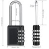 ZHEGE Padlock Long Shackle 66 mm, Lock with Combination Code,