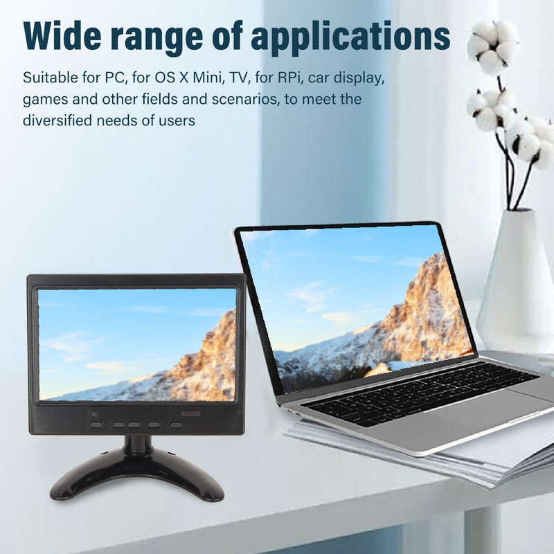 7 Inch Portable Monitor 1024x600 Supports HD Multimedia Interface VGA