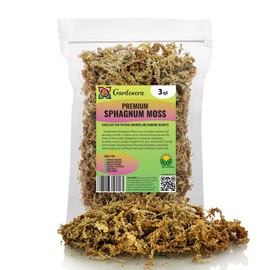 GARDENERA Premium Sphagnum Moss - Organic Hand Mixed New Zealand Long Fibered Sphagnum Moss Orchid - 3 Quart Bag