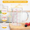 77L Glass Measuring Cup with Handle, [Double-Sided Measuring Scale, V-Shaped