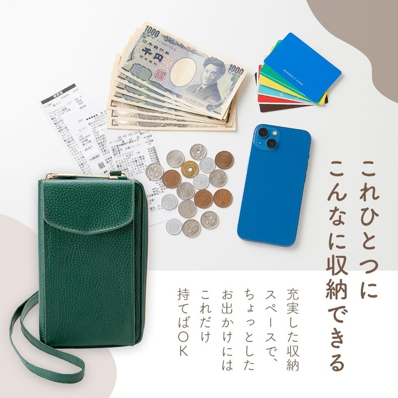 iMedia Women's Shoulder Bag, Smartphone Shoulder Pouch, Camel