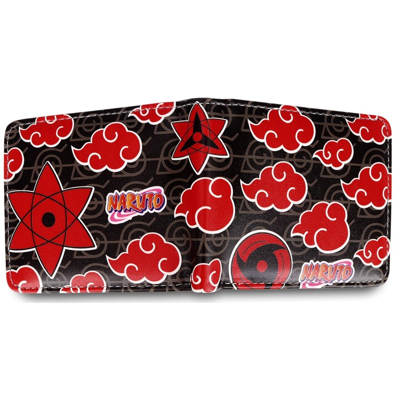 Roffatide Anime Naruto Wallets Akatsuki Red Cloud Sharingan Anti Leaf