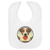 Azeeda 'Jack Russell Love Note' Soft Cotton Baby Bib (BI00063782)
