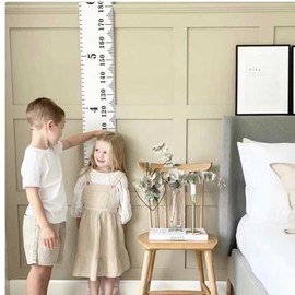 Kids Growth Chart Height Measuring Chart, Hangable and Removable Wall Decor 79"x7.9" Growth Chart for Kids Baby Child, Waterproof Canvas Height Measuring Rulers for Boys Girls (Basic Version)