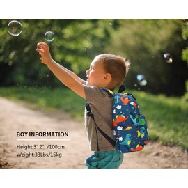 Zicac Kids Backpack Baby Child School Bag Dino Backpack Kindergarten Canvas Daypack Toddler Boy Girl Backpack Cartoon Coin Purse (Lightblue)