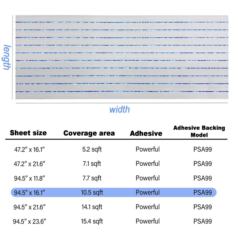 HZshark Boat Flooring EVA Foam Boat Decking Self-Adhesive 6mm Non
