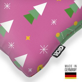 VOID Weihnachtsstern Bäume rosa Kissenbezug Kissenhülle Sofakissen Kissen Deko Weihnachten Winter Weihnachtsdeko, Kissen Größe:50 x 50 cm