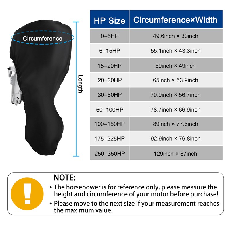 Fade Resistant Full Outboard Motor Cover, UV-Proof and Waterproof 420D