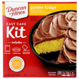 Duncan Hines Easy Cake Kit Golden Fudge Flavored Cake Mix, 8.4 oz.