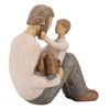 Father and Son Statue, Resin Cartoon Dad Holding Son Sculpture