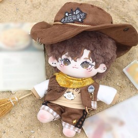 niannyyhouse 10cm 20cm Plush Doll Clothes Hat T-Shirt Pants Scarf Vest Shoes Denim Outfit Doll Dressup (20cm)