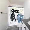 TOKYO ART Funny “Oops” Cat Shower Curtain – Quirky Cartoon