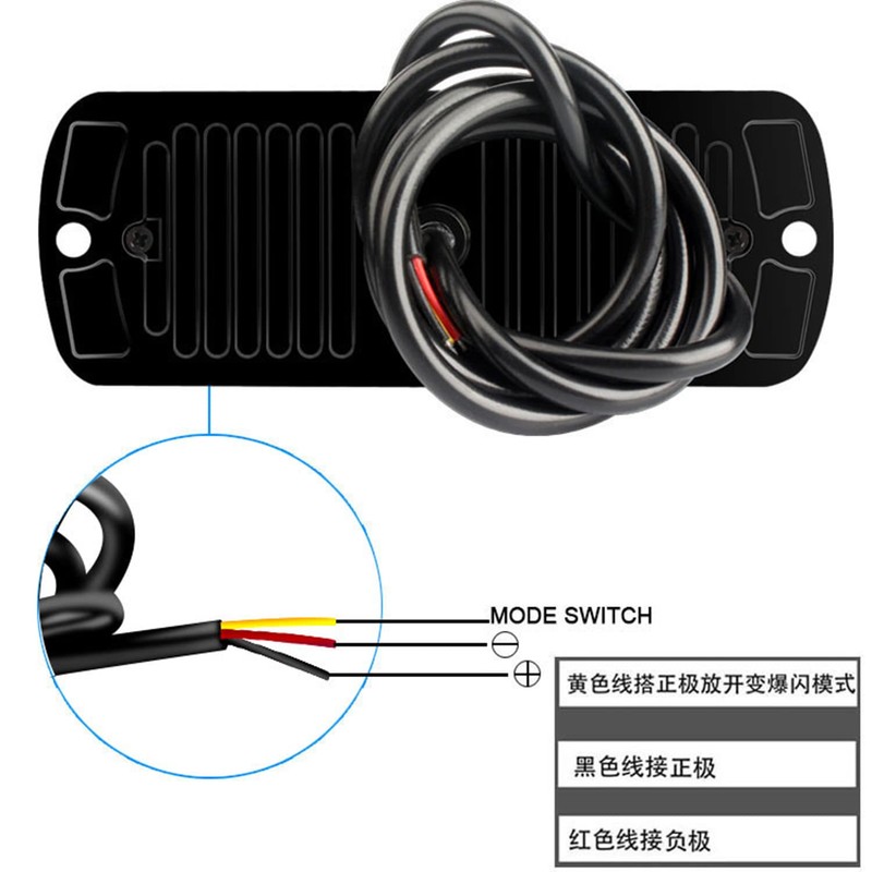 6X LED Amber Strobe Lights Vehicle Emergency Strobe Lights for